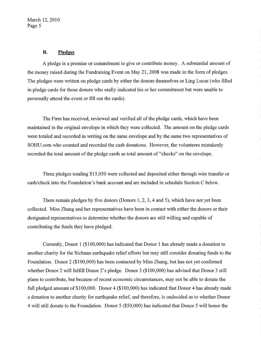 Lawyer's Statement: Memorandum Regarding the Ziyi Zhang Foundation