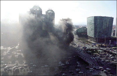Beijing subway catches fire during construction