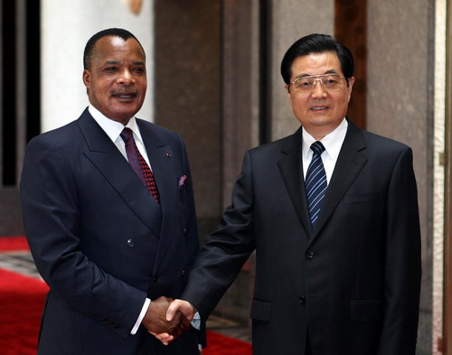 Hu Jintao meets Republic of Congo president