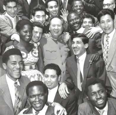 chairman mao,chairman mao\\'s works chairman mao zedong with youth from asia, africa and latin