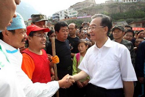 Wen: Getting life back to normal priority for Zhouqu