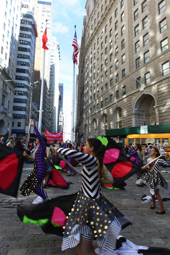 China's flag raised in Wall Street