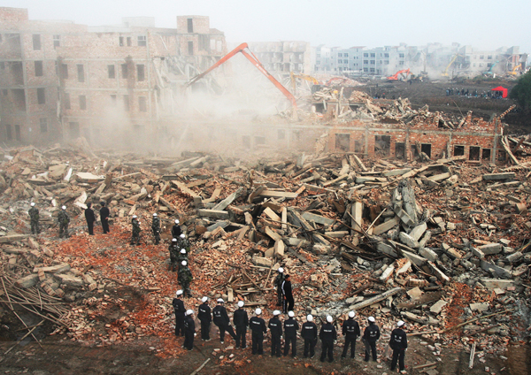 Huge demolition in Wuhan