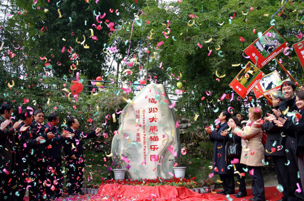 Returned pandas from abroad move into new homes