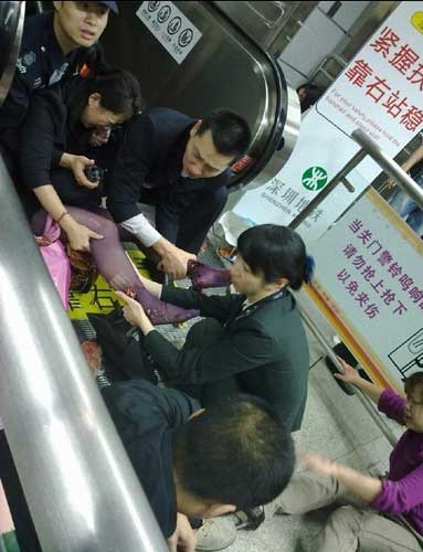 Up escalator suddenly goes down; 24 injured