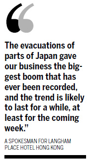 People fleeing disasters nearly book up HK hotels