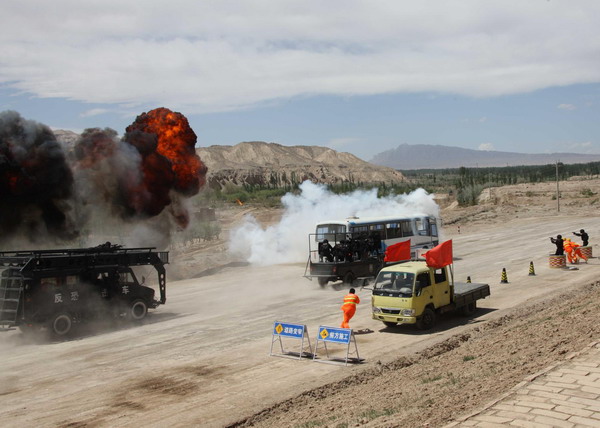 China, Kyrgyzstan, Tajikistan stage joint anti-terror drill