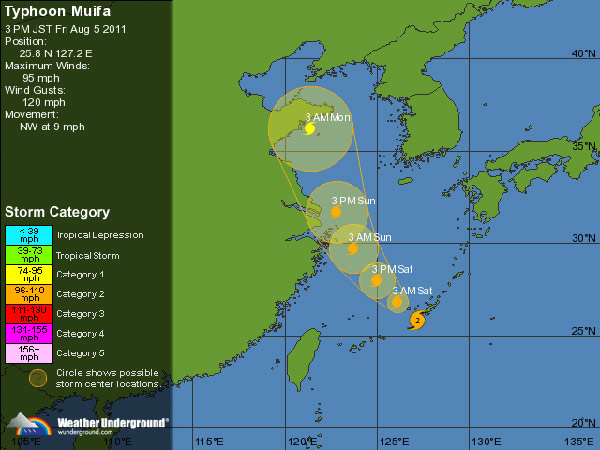 Typhoon Muifa – LIVE REPORT