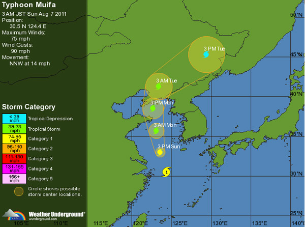 Typhoon Muifa – LIVE REPORT