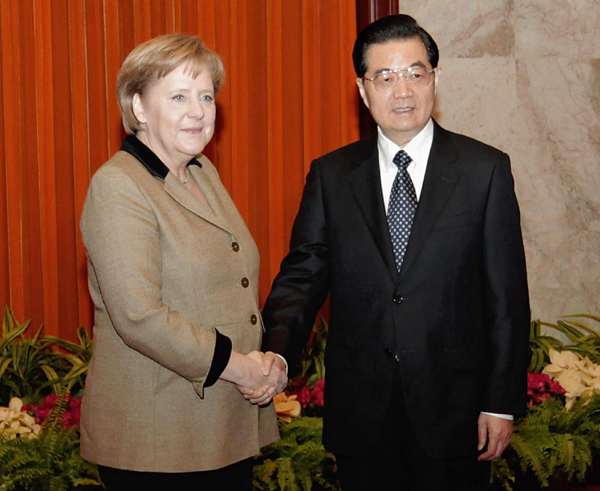 Hu calls for expansion of China-Germany links