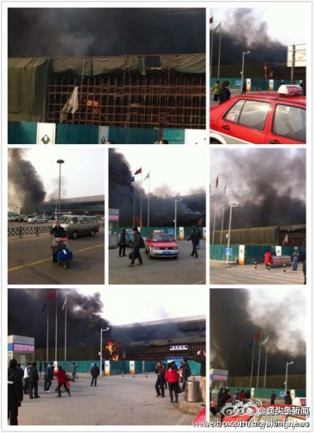 Construction site near airport catches fire