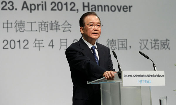Wen urges more China-Germany pragmatic coop