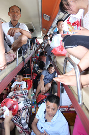 Halting packed coaches