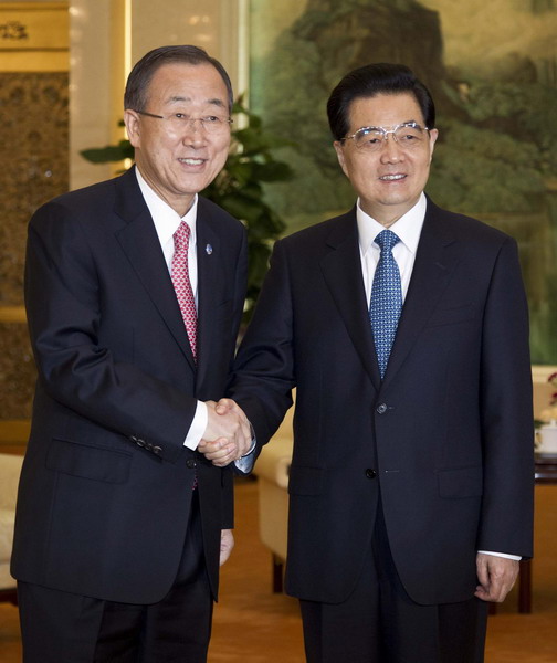 President Hu meets UN chief Ban Ki-moon