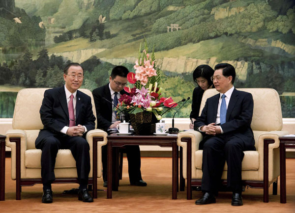 President Hu calls for bigger UN role in int'l affairs