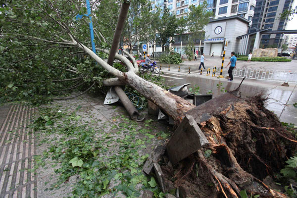 Dual typhoons lash coastal regions in East China