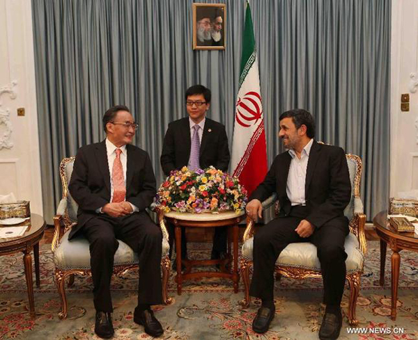 China's legislator meets with Iranian president