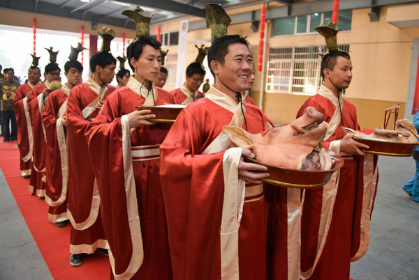 Ceremony for rice wine winter brewing season