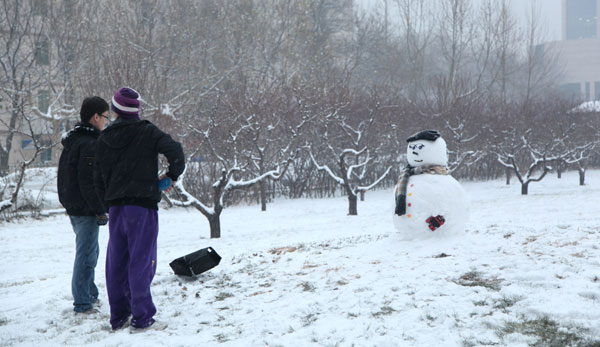 Heavy snow hits N China, closing roads