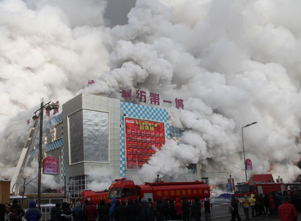 Shopping mall fire contained in NE China