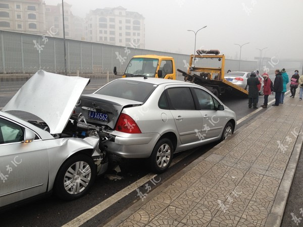 Slippery streets result in accidents