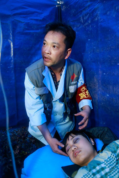 Medical personnel provide assistance with little rest