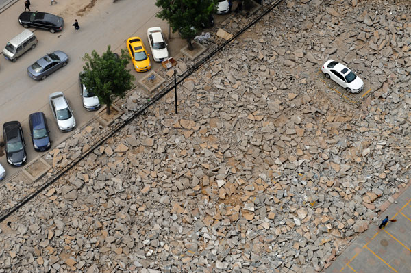 Stranded car appears in Taiyuan