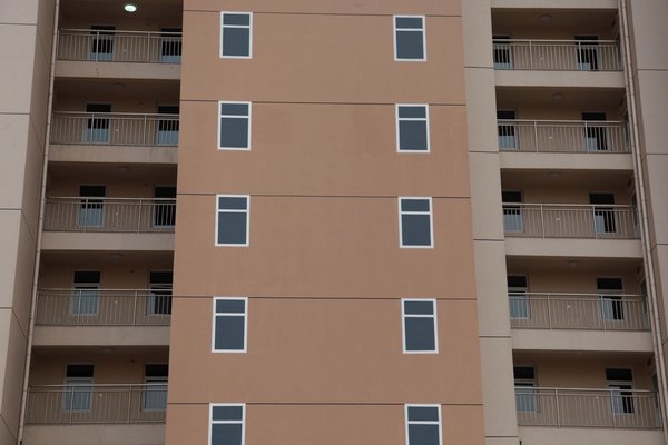 Fake windows on building for 'decoration'