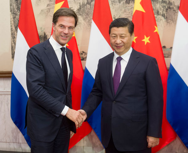 President Xi meets Dutch PM, pledging further ties