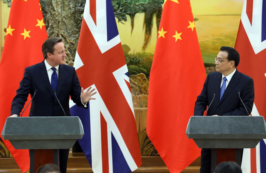 Chinese premier meets Britain's Cameron