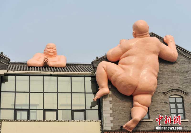 'Naked buddhas' art installation in E China