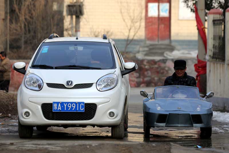 Homemade sports car in C China