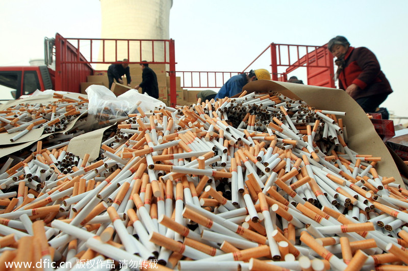 80,000 cartons of fake cigarettes go up in smoke