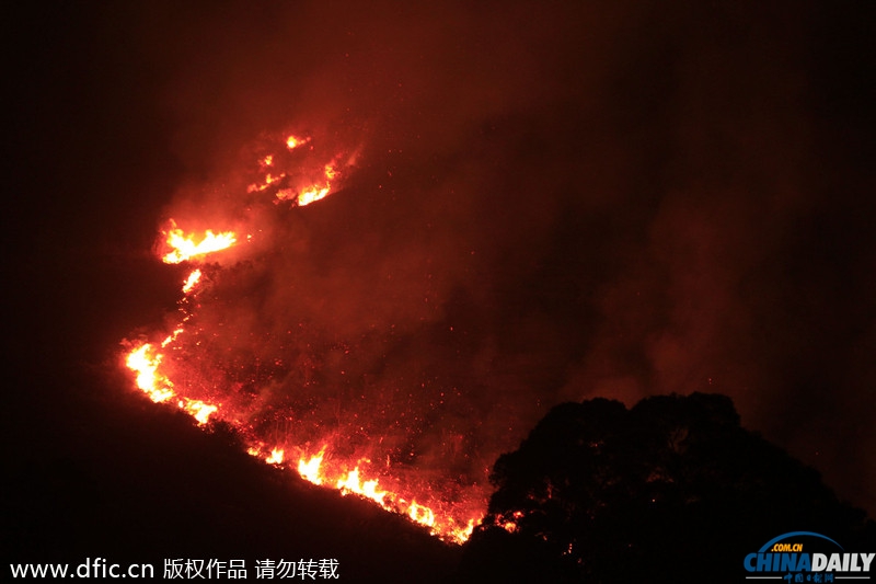 Forest fire rages in Hong Kong