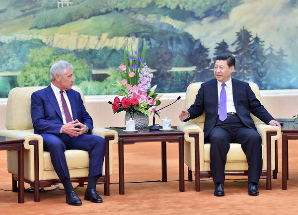 President Xi meets with Hagel