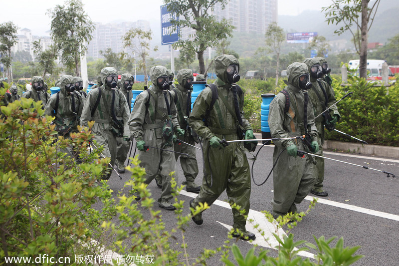 Shenzhen biochemical drill causes some panic