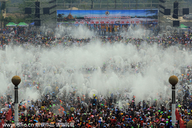 Thousands revel in the Songkran Festival water spree