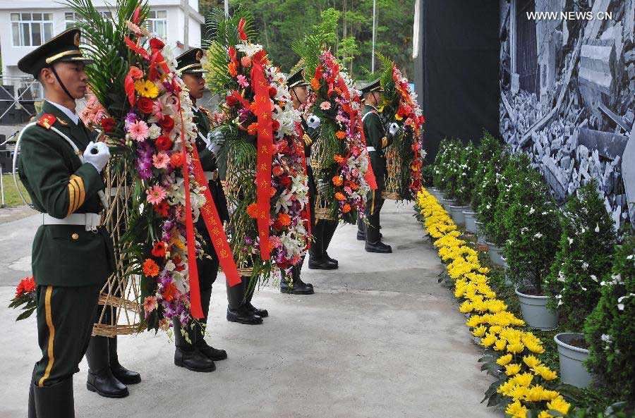 1st anniversary of Lushan earthquake marked in China's Sichuan