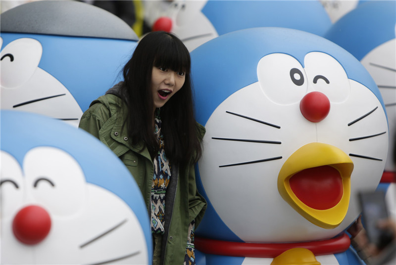 Cute Doraemon on show in Beijing
