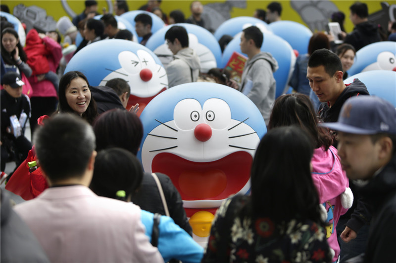 Cute Doraemon on show in Beijing