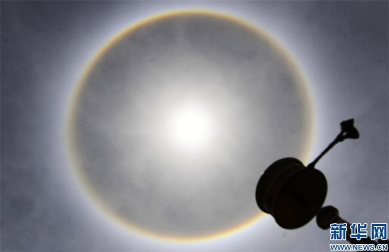 Solar halo in sky above Lhasa