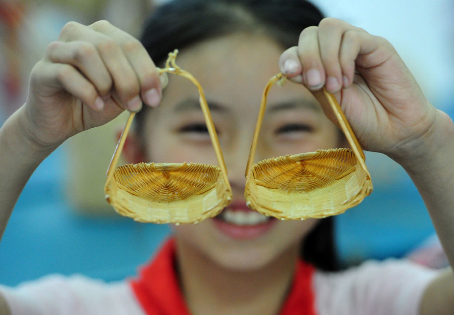 Students weave magic with bamboo