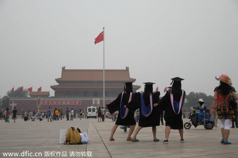 Creative graduation photos on Tian'anmen Square