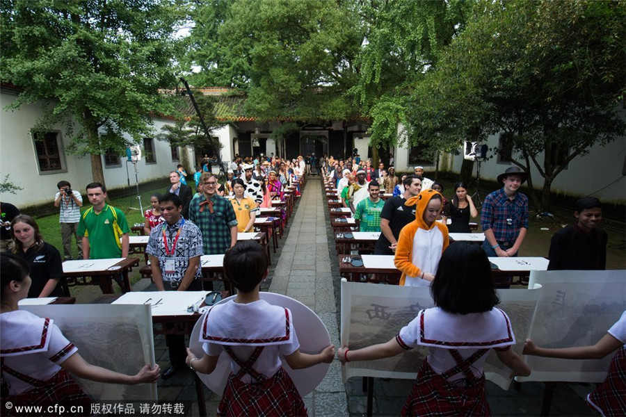 Students out to make their mark in Chinese calligraphy