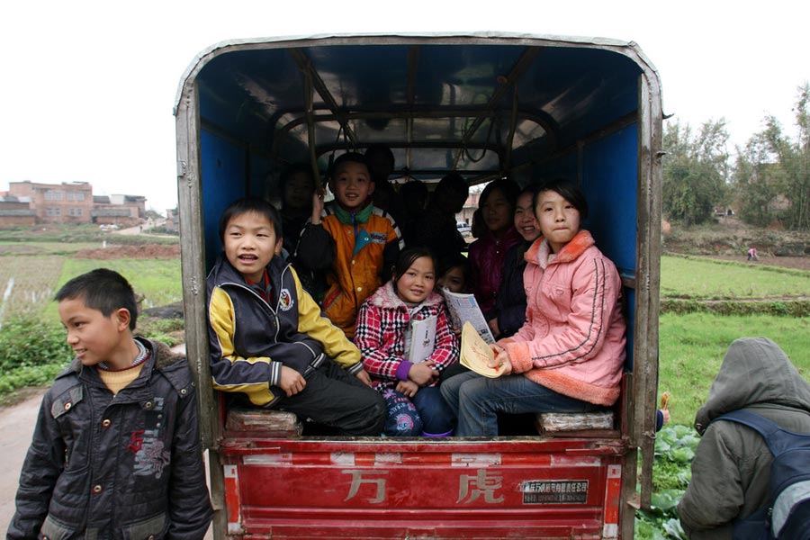 Weird 'school buses' across China