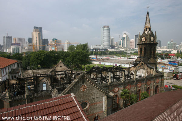 Century-old church burns down in fire