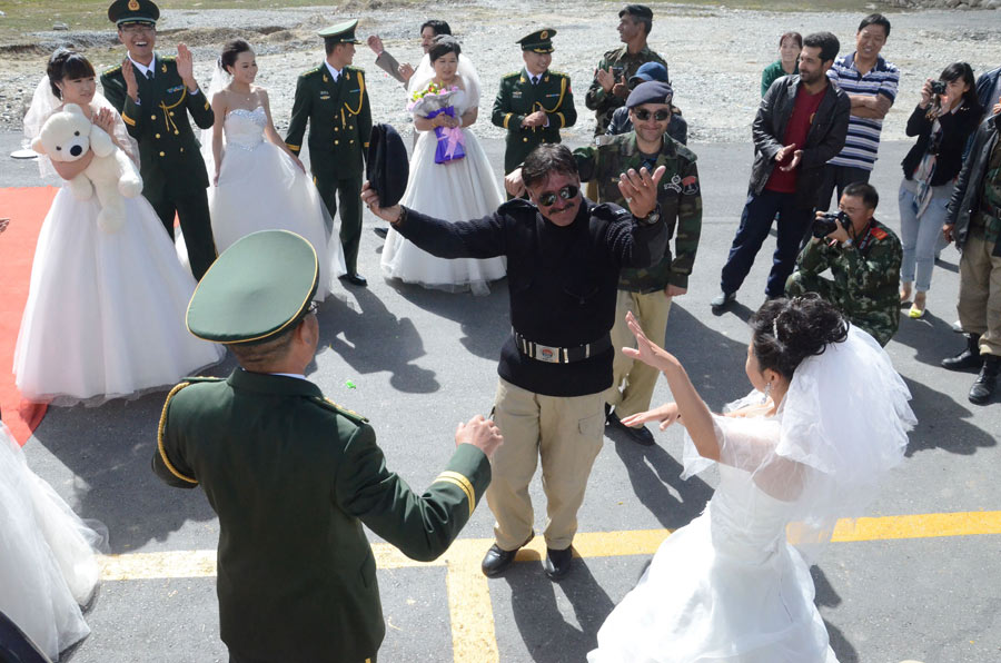 Wedding bells ring at last for five border policemen