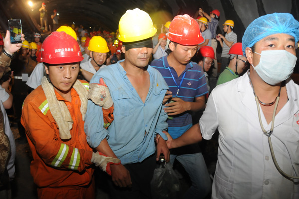 Trapped workers freed after 140 hours