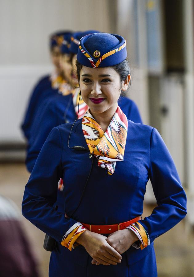 Stewardesses for first high-speed railway in Xinjiang