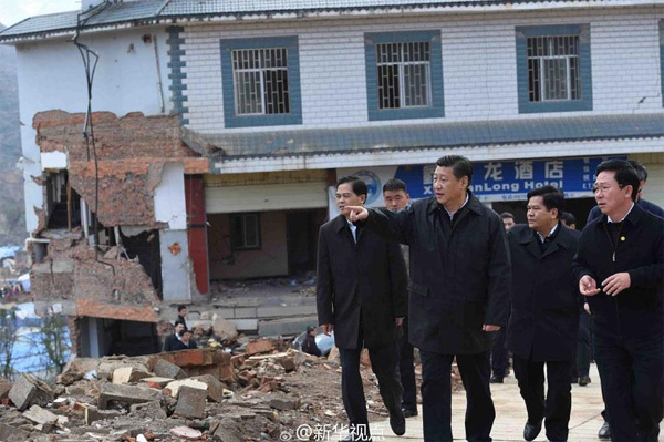 Xi checks up on quake victims